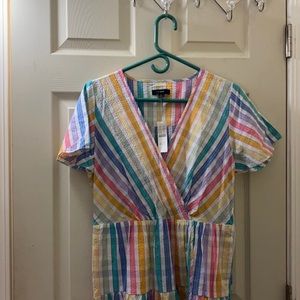 Jcrew Faux- wrap dress in rainbow